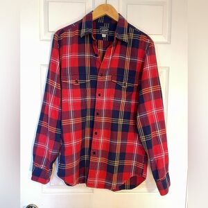 J. Crew Red and Navy Plaid Shirt